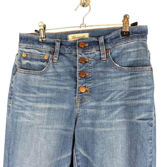 EUC Madewell Women’s High-rise Demi-Boot Distressed Crop Jeans – Sz 26 - Picture 3 of 16